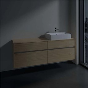 VILLEROY &amp; BOCH Collaro závesná skrinka pod umývadlo na dosku (umývadlo vpravo), 4 zásuvky, 1600 x 500 x 548 mm, Nordic Oak, C13600VJ