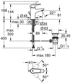 GROHE 23809000 - Umývadlová batéria START FLOW DN 15 lesklý chróm