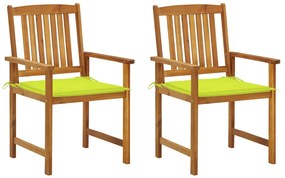 Záhradné stoličky s podložkami 2 ks, akáciový masív