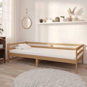 Denná posteľ s matracom 90x200 cm medovo-hnedá borovicový masív