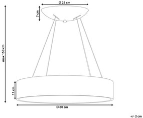 Závesná kovová LED lampa biela LENYA Beliani
