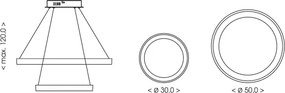BRILAGI - LED stmievateľný luster na lanku FALCON SLIM LED/68W/230V pr. 50 cm béžová + DO