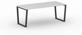 Kancelársky stôl PRIMO IMPRESS, čierna podnož, 2000 x 900 mm, biela