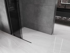 Mexen Velar L, posuvná sprchová zástena Walk-in 100 x 200 cm, 8mm šedé sklo, čierna matná, 871-100-003-43-70