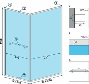 Rea Space In, sprchovací kút 80x100, 6mm číre sklo, čierny profil + biela sprchová vanička Savoy, KPL-K8882
