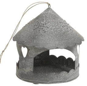 Zinkový antik kovový závesný domček na sviečku Canie - 16*16 cm