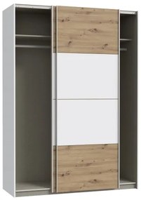 Šatníková skriňa KARO 150x210 cm biela/dub artisan