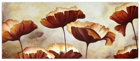 Obraz červených kvetov (120x50 cm)