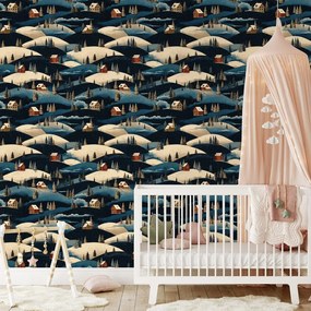 Tapeta zimná dedina v horách