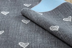 Koberec HEARTS Jeans - sivý