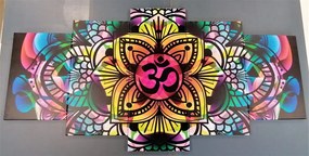 5-dielny obraz abstraktná Mandala
