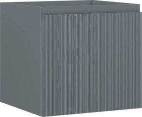 Mexen Rivel, kúpeľňová skrinka 50 cm, 1 zásuvka, drážkovaná, grafitová matná, 91A20-05047-1-BF66