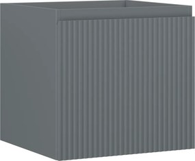 Mexen Rivel, kúpeľňová skrinka 50 cm, 1 zásuvka, drážkovaná, grafitová matná, 91A20-05047-1-BF66