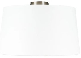 Moderné stropné svietidlo oceľ s bielym tienidlom 45 cm - Combi