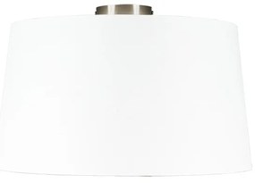 Moderné stropné svietidlo oceľové s bielym tienidlom 45 cm - Combi