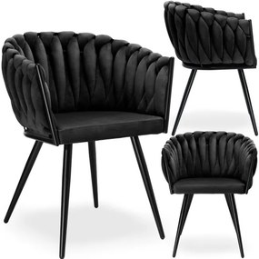 Jedálenská stolička ASTON zamatová, čierna