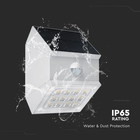 LED nástenné solárne svietidlo so senzorom LED/2,5W/3,7V IP65 1200 mAh biele