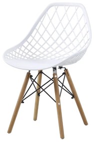 RIANA plastová stolička, biela/buk