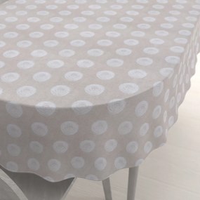 Biante Dekoračný oválny obrus Leona LN-133 Biele klbká na režnom 130x200 cm