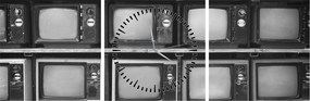 Obraz - Retro televízie (s hodinami) (90x30 cm)