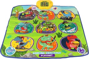 LEAN Toys Tanečná podložka s motívom dinosaura 90 cm x 86 cm