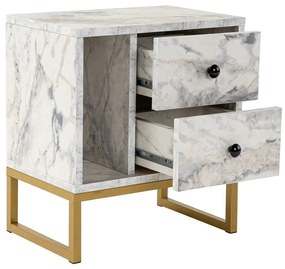 Nočný stolík Glimmer Fressia Marble Gold
