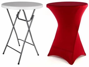 Párty stolík BISTRO skladací vrátane elastického poťahu 80 x 80 x 110 cm