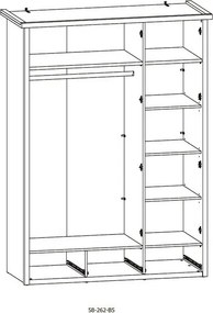 Šatníková skriňa Luca, 3-dverová