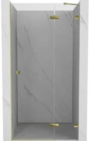 Mexen, Mexen Lunar pravé otočné sprchové dvere 85 cm, transparentné, zlaté - 834-085-000-50-00-P