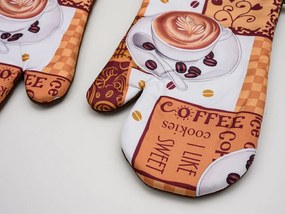 Sada 2 hnedých chňapiek s magnetom COFFEE FROTH