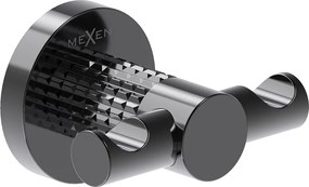 Mexen Triv, nástenný dvojitý háčik na uteráky, čierna, 70A33012-73