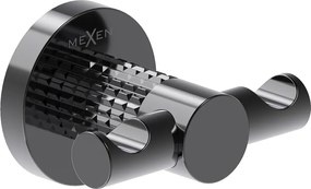 Mexen Triv, nástenný dvojitý háčik na uteráky, čierna chróm, 70A33012-73
