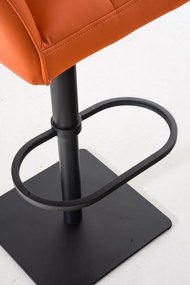Barová stolička Damas B1 - koženka, čierny rám - Oranžová
