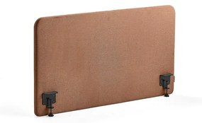 Stolový paraván ZONE, čierne svorky, 1200x650x36 mm, látka Rivet, medená