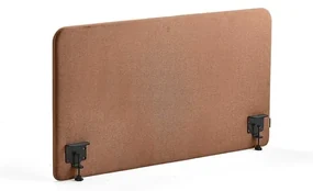 Stolový paraván ZONE, čierne svorky, 1200x650x36 mm, látka Rivet, medená