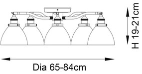 Endon 97248 - Bodové svietidlo HANSEN 5xE14/7W/230V mosadz