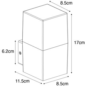 Inteligentné vonkajšie nástenné svietidlo hrdzavohnedé IP44 vrátane Wifi P45 - Dánsko