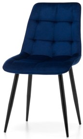 JAKS Jedálenská stolička Chic velvet modrá