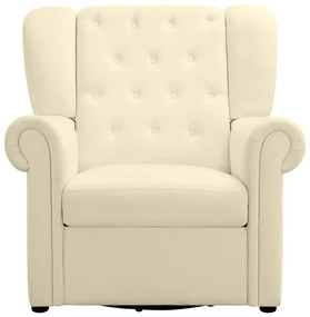 Biele zamatové hojdacie chesterfield kreslo Lillyse – Støraa