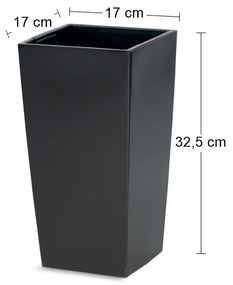 Plastový kvetináč DURS170 17 cm - antracit