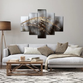 Obraz kvapiek na rastline (150x105 cm)