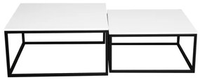 SADA 2x Konferenčný stolík DUAL biela/čierna