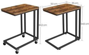 Mobilný odkladací stolík ELDUR hnedá/čierna