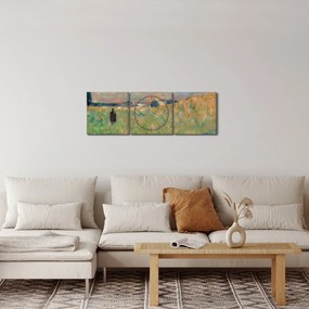 Obraz - Georges Seurat, A Summer Landscape, reprodukcia (s hodinami) (90x30 cm)