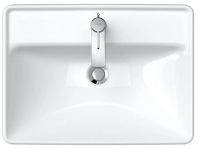 DURAVIT D-Neo zápustné umývadlo s otvorom (montáž zhora), s prepadom, 600 x 435 mm, biela, 0357600027