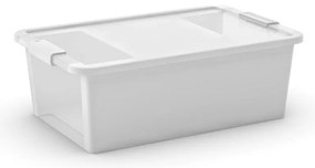 Biely plastový úložný box s vekom 55x35x19 cm Bi-Box M – KIS