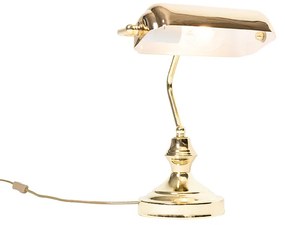 Klasická stolná lampa/notárska lampa mosadz - Banker