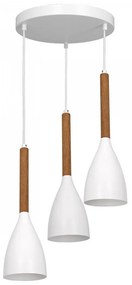 Luster na lanku MUZA NEW 3xE27/60W/230V buk/biela