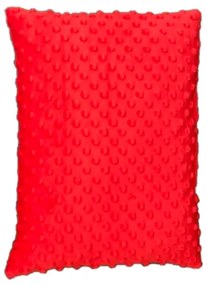 Vankúšik Červený so srdiečkami/minky červená 40x30 cm