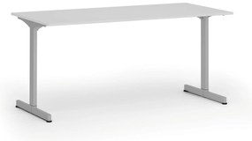 Kancelársky stôl PRIMO BETA, 160x80 cm, sivá podnož, biela
